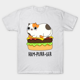 Ham-purr-get Cute Cat Burger Pun T-Shirt